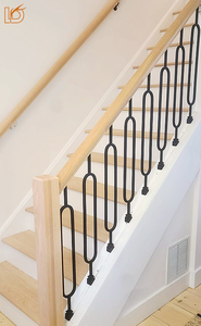 Bán buôn thiết kế hiện đại dễ dàng để cài đặt 1/2 ''* 44'' rỗng vuông hình bầu dục cầu thang ban công wrought sắt lục bình lan can cho trong nhà - Product Image 4