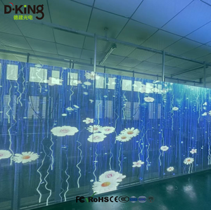 D-King Transparent LED Display <b>Screen</b> Hot Sell Indoor P3.91 Curtain <b>Window</b> Glass Wall TV Panels <b>Mesh</b> Display Panel Mounting - Product Image 3