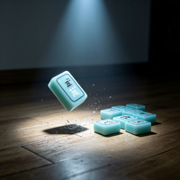 Nouveautés directement du fabricant : Tuiles de Mahjong américaines de luxe bleu aqua pour quatre joueurs, idéales pour les jeux entre amis