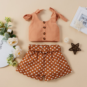 Vente en gros de tenues d'été pour bébés filles, ensembles de vêtements pour enfants en bas âge sans manches, ensembles de vêtements en tricot pour petites filles, vêtements de boutique mignons - Product Image 4