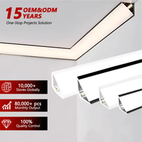 Profilé LED en aluminium pour plafond en forme de V à 90 ou 45 degrés, bande lumineuse linéaire d'angle 1M 2M 3M