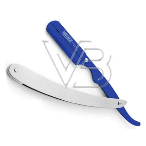Maquinilla de afeitar recta de acero inoxidable de alta calidad para Barbero, cuchilla de corte de garganta de un solo filo, personalizada