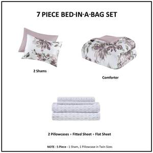 DB DB Floral Woven Comforter Set with 8-Piece <b>Bed</b> <b>Sheets</b> Polyester Filling for King <b>Queen</b> Size Disposable for Home Wedding Hotel - Product Image 4
