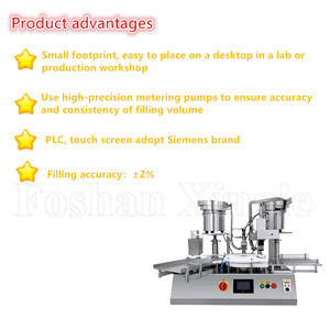 Desktop vullijn monoblock essentiële olie vaccin orale flacon bottel- en afsluitmachine voor flacons - Product Image 3
