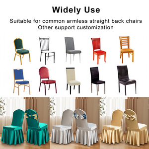 Funda elástica azul de doble capa con lazo para silla, ideal para bodas y fiestas, con pliegues de brocado, de primera calidad. - Product Image 5