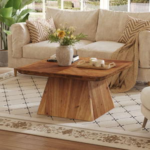 Table basse Tribesigns en bois massif <span class=keywords><strong>de</strong></span> 80 <span class=keywords><strong>cm</strong></span>, style moderne, couleur marron, table d'appoint pour salon, appartement, bureau à domicile, mobilier classique - Product Image 5