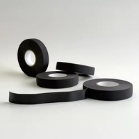 Tissu en polyester PET sensible à la pression noir pour automobiles, épaisseur 0,18 mm, résistant aux hautes températures, faisceau de câblage