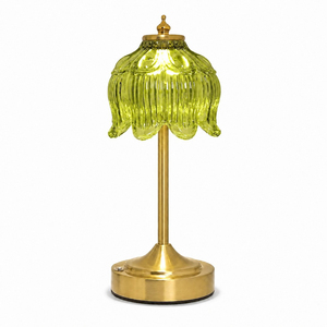 Lámpara Nocturna LED de Cristal, Luz Blanca Cálida, Botón Manual, Recargable por USB, Moderna, 2700K, Ra90, 25000 Horas, Diseño de Tulipán, para Uso Doméstico - Product Image 2