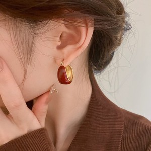 <b>Red</b> and Green Dripping Oil Colorful <b>Earrings</b> Thick Gold Hoop <b>Earrings</b> Fashion Jewelry <b>Earrings</b> for Women - Product Image 5
