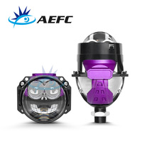 S25 Nouveau Phare de Voiture LED à Double Lentille et Double Effet Laser Direct 2,5 Pouces Super Lumineux Lumière de Croisement et de Route 12V 60W 18000LM