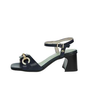 Sandales à talons pour femmes Donna <span class=keywords><strong>Serena</strong></span>, bleu marine, cuir, bride à la cheville, talon bloc - Product Image 1