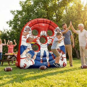 Giant <b>Inflatable</b> Football Toss <b>Game</b>, 6FT <b>Inflatable</b> Target with 5 Holes, Indoor Outdoor Family Sports Toy for Kids & Adults - Product Image 2