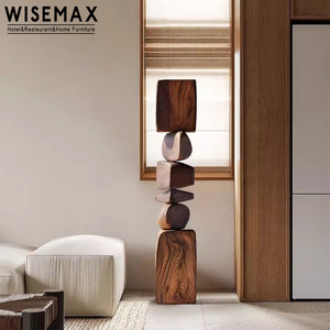 WISEMAX FURNITURE <span class=keywords><strong>Arredamento</strong></span> per Soggiorno, Decorazione Angolare per Divano, Arte da Pavimento in Legno Artigianale, Scultura Moderna in Legno per Casa e Hotel - Product Image 5