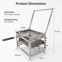 Barbecue à charbon avec grille rotative BlazeFor pour un barbecue efficace et des grillades parfaites lors de vos réunions de famille