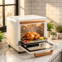 Horno de Vapor Digital Retro de 20L con Asa de Madera, Marca Newle, 230V ° Horno de encimera de alta temperatura C