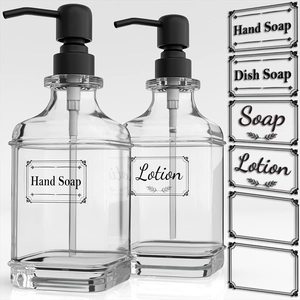500ml Glasflasche mit Lotionspumpe Nachfüllbarer Handwasch-Lotion-<span class=keywords><strong>Toner</strong></span>-Spender für Flüssigseife - Product Image 1