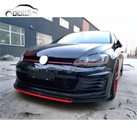 Olotdi Nuevo Difusor de Parachoques Delantero de Alta Calidad Estilo R en Negro Carbono, Alerón Inferior, Spoiler, Winglet, Splitter para VW Golf 7 MK7 GTI