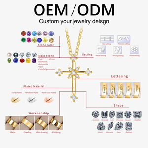 Collar de Cruz de Plata de Ley <span class=keywords><strong>925</strong></span> con Diseño Único para Mujer, Joyería Fina al por Mayor - Product Image 5