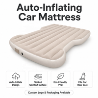 Colchón Inflable para Auto Tesla Modelo Y, Colchoneta de PVC Flocado Autoinflable con Bomba Eléctrica para SUV, Camping y Viajes por Carretera