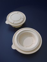 Seau à ramen jetable biodégradable de qualité alimentaire, 149x70mm, 500ml, double couche, anti-étuissement, multi-niveaux, pour nouilles et soupes