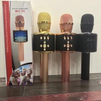 Microphone de karaoké sans fil Bluetooth Tai Li MD01 avec lumières LED, portable, à condensateur, promotionnel, prix abordable, modèle 2019, vente chaude
