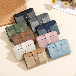 Vintage Short Zipper PU Leather Multi-functional Men's <b>Wallet</b> Business Portable Simple Leaf Cross-border Coin <b>Wallet</b> - Product Image 1
