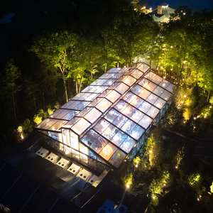 Tente d'atrium à poutres libres, structure noire thermolaquée, <span class=keywords><strong>grand</strong></span> chapiteau de mariage, pavillon en PVC imperméable - Product Image 4