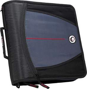 Case-it Classeur à anneaux rond à fermeture éclair de 3 pouces personnalisé pour ordinateur portable et tablette Portefeuilles Porte-documents Organisateur - Product Image 2