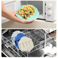 Plateau à tacos en silicone de qualité alimentaire, support pour rouleaux de maïs et crêpes, réutilisable, grande capacité, compartiments, sans BPA, compatible micro-ondes, écologique