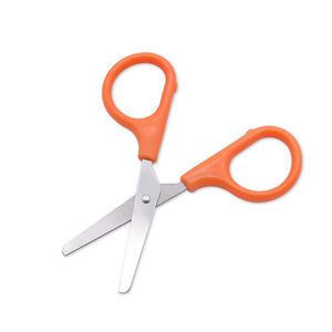 Orange Color Stainless Steel Scissors Straight Head Small Size For Children Stationery Office Use - Product Image 2