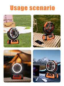 وصول جديد-mAh بطارية مزدوجة شفرة مخيم في الهواء الطلق مروحة بقيادة فانوس وخطاف خيمة في الهواء الطلق المحمولة Usb قابلة لإعادة الشحن مروحة التخييم - Product Image 4