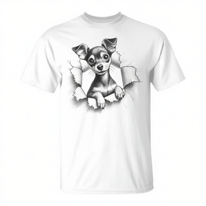 T-shirt mignon avec chien Pinscher miniature Min Pin qui fait la curieuse - Product Image 2