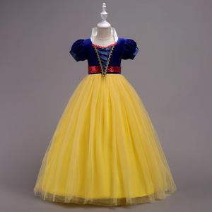 Robe de princesse pour enfants, rouge, bleu, velours, tulle, longue, costume de cosplay, 5-7 ans, été 2018 - Product Image 5