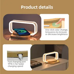 Innovative 10W Qi Wireless Charging LED Table Lamp Mini With ABS Body Touch Control Mobile Phone Holder For Bedroom Use