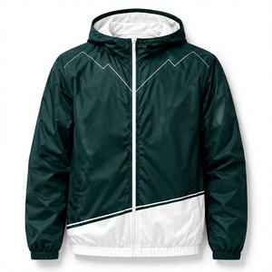 Custom <b>Men</b>’s Windbreaker Green <b>White</b> <b>Jacket</b> Set Lightweight Hooded Running Sportswear Sublimation Training Jogging Tracksuit OEM - Product Image 3