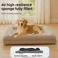 Canapé-lit rectangulaire pour animaux de compagnie, chiens, chats, petits animaux - Respirant, imperméable, écologique, housse amovible, lavable en machine, antidérapant