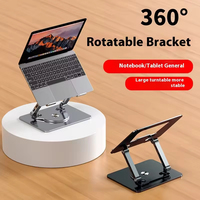 Support métallique de luxe durable et stable à 360° °   Support pliable réglable en hauteur pour tablette et ordinateur portable avec dissipation de chaleur par rotation