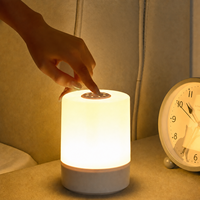 Lampe de chevet LED tactile intelligente, lumière de nuit à intensité variable, rechargeable par USB, blanc chaud, lampe de table pour chambre à coucher, salon, chambre de bébé, sommeil