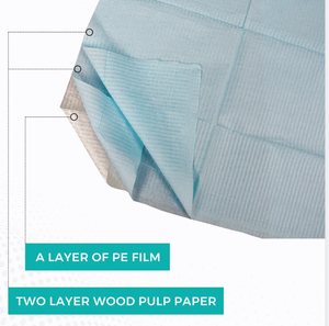 Bavaglini dentali impermeabili monouso 13*18 pollici bavaglini medicali carta e grembiule dentale PE produttore - Product Image 3