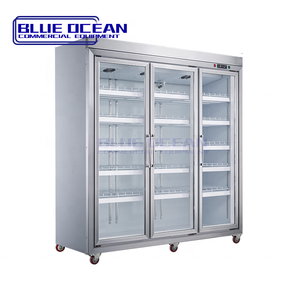 Nouveau réfrigérateur à 7 portes en verre bleu océan, congélateur supérieur avec refroidissement par air à température unique, à vendre - Product Image 3