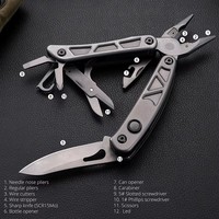 Pince multifonction pliable en acier inoxydable revêtu de titane de qualité industrielle Henstrong 8-en-1 pour le camping en plein air, la survie et l'EDC (OEM)