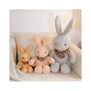 Производитель, милый мягкий плюшевый Игрушечный Кролик Пасхальный кролик с треугольным шарфом, Плюшевые Детские Подарочные игрушки