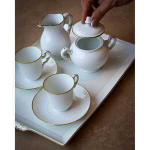 Service à thé et à café en céramique du musée Richard Ginori, fil d'or, haute qualité, capacité de 600 ml et 200 ml, design mignon pour les hôtels et les fêtes - Product Image 1