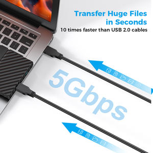 1M 2M 3M USB 3,0 macho a macho Cable 5Gbps doble USB a Cable Compatible con ventilador de refrigeración de <span class=keywords><strong>disco</strong></span> <span class=keywords><strong>duro</strong></span>, reproductor de DVD - Product Image 3