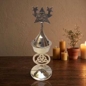 High Quality Brass Bukhoor Incense Burner Triquetra Symbol Unique <b>Decorative</b> Loban Incense Holder Eco-Friendly Handmade Spring - Product Image 3