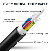 Câble à fibres optiques G652D 2-144 cœurs, prix d'usine extérieur par mètre (GYFTY) multimode