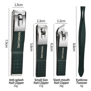 Ensemble d'outils de manucure et pédicure portable, coupe-ongles en métal, coupe-cuticules, ciseaux à ongles avec étui à fermeture éclair pour salon et voyage - Product Image 4