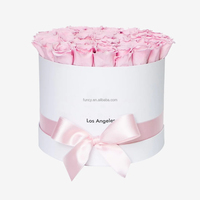 Cadeau de la Saint-Valentin, 27 roses éternelles stabilisées, éternelles, enchantées, immortelles, grande rose ronde en boîte, fleur préservée
