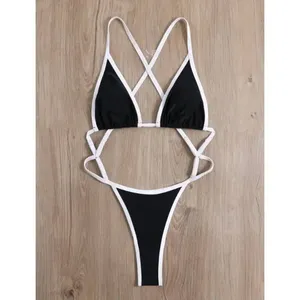 King Mcgreen Star été plage femmes contraste garniture dos nu une pièce maillot de bain Sexy maillots de bain maillot de bain - Product Image 6