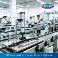Cilindro Neumático Hidráulico Marca SENTO STF-100-50-15-8T, Cuerpo de Aleación de Aluminio, Pistón Sellado, Ahorro de Espacio, Alta Eficiencia